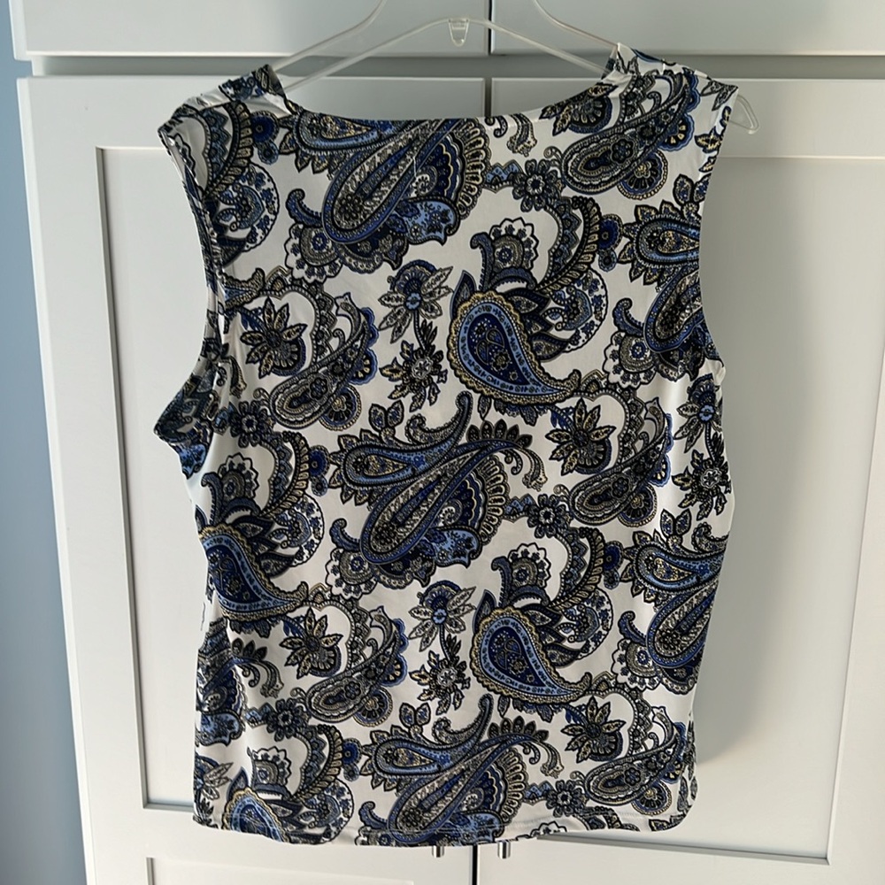 Paisley Cowl neck Sleeveless XL Charter Club Top - Picture 3 of 7